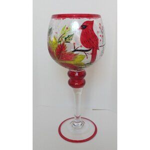 One Sparrow Trim a Home Poinsettia Goblet Candle Holders  12"X 6"